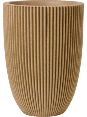 Кашпо Capi nature groove nl vase elegant low beige D46 H58 см