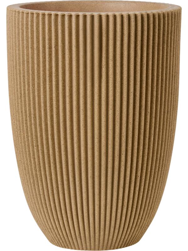 Кашпо Capi nature groove nl vase elegant low beige D46 H58 см