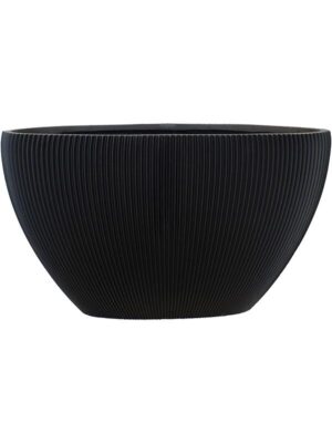 Кашпо Capi nature groove planter oval intense black L59 W14 H34 см