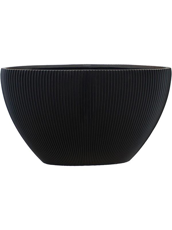Кашпо Capi nature groove planter oval intense black L59 W14 H34 см