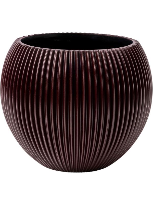 Кашпо Capi nature groove special vase ball black red D18 H15 см