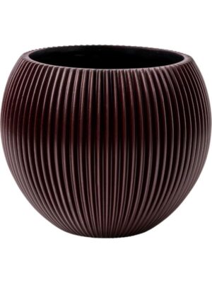 Кашпо Capi nature groove special vase ball black red D30 H25 см