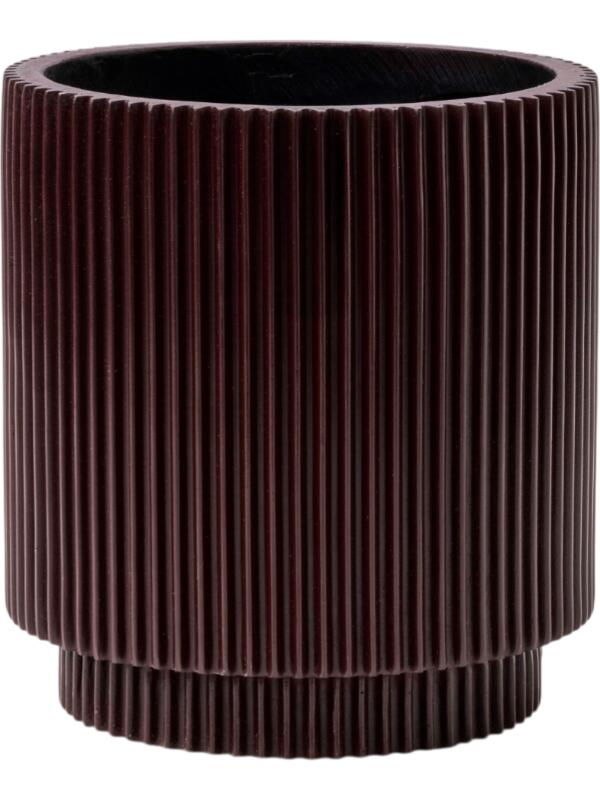 Кашпо Capi nature groove special vase cylinder black red D11 H12 см