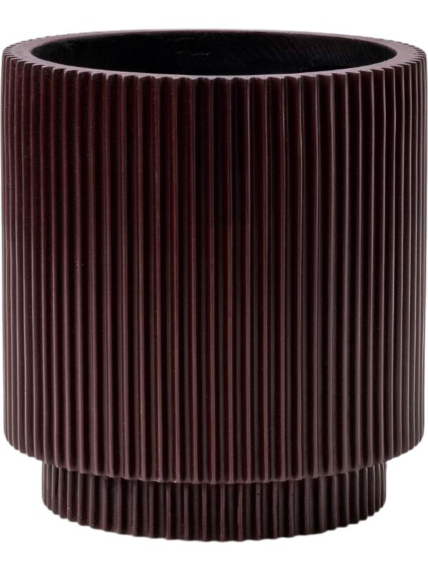 Кашпо Capi nature groove special vase cylinder black red D15 H17 см