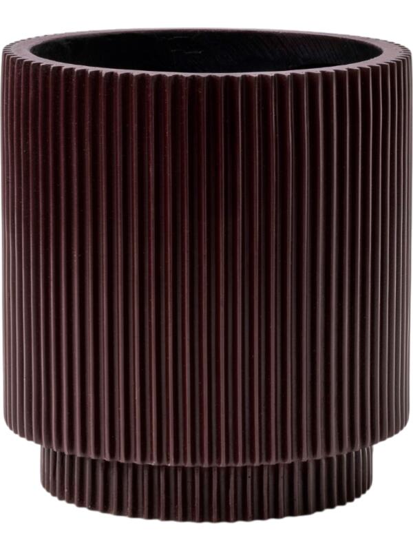 Кашпо Capi nature groove special vase cylinder black red D23 H25 см