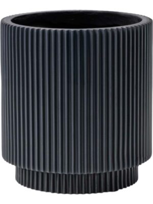 Кашпо Capi nature groove special vase cylinder graphite grey D15 H17 см