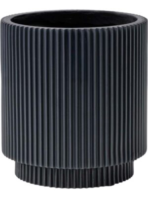 Кашпо Capi nature groove special vase cylinder graphite grey D19 H21 см
