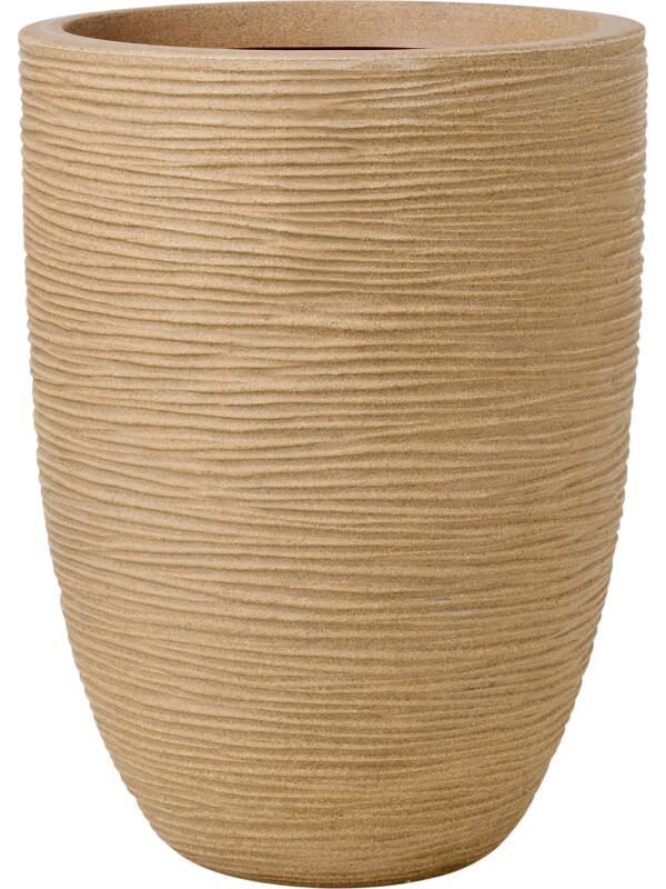Кашпо Capi nature rib nl vase elegant low beige D46 H58 см