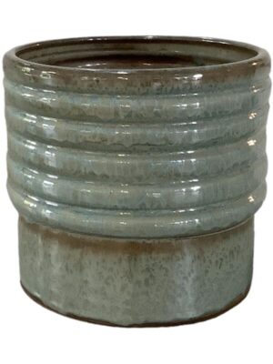 Кашпо Doom pot reactive grey blue D32 H30 см