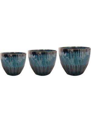 Кашпо Dyon pot royal blue ((набор 3 шт) D32 H27 см