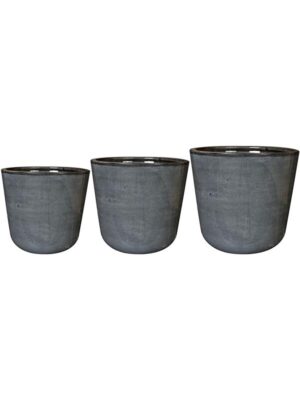 Кашпо Freya pot grey (набор 3 шт) D35 H31 см