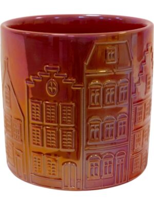 Кашпо Jille pot houses red D14 H13 см