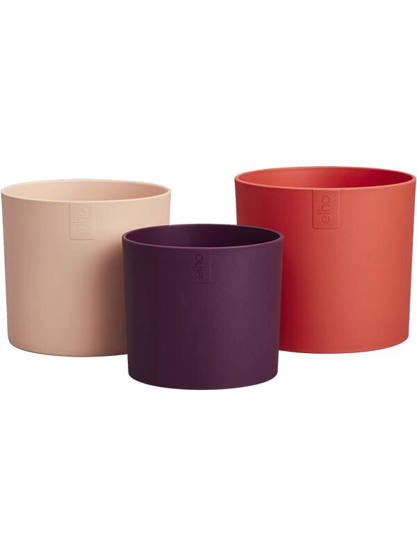 Кашпо Lex pott flowerpot coral red multicolor (набор 3 шт) D14 H12 см