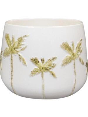 Кашпо Palm pot white D19 H15 см