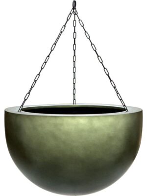 Кашпо подвесное Baq gradient hanging bowl matt forest green D45 H28 см