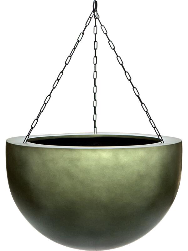 Кашпо подвесное Baq gradient hanging bowl matt forest green D45 H28 см