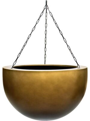 Кашпо подвесное Baq gradient hanging bowl matt honey D45 H28 см