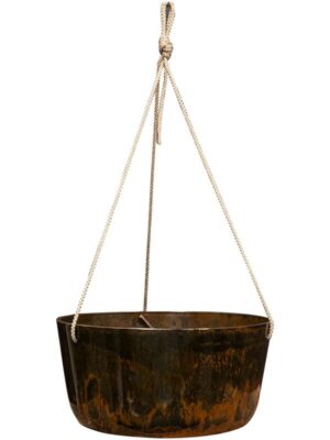 Кашпо подвесное Palermo hanger marble brown D27 H12 см
