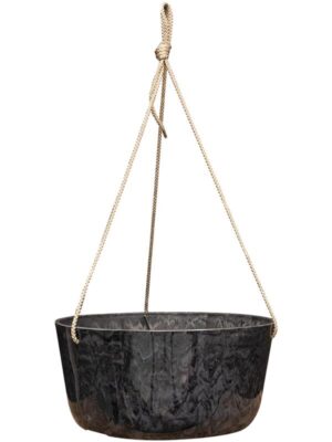 Кашпо подвесное Palermo hanger marble grey D27 H12 см