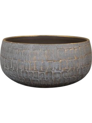 Кашпо Renzo bowl shiny grey D28 H13 см