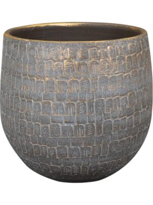 Кашпо Renzo pot shiny grey D36 H32 см