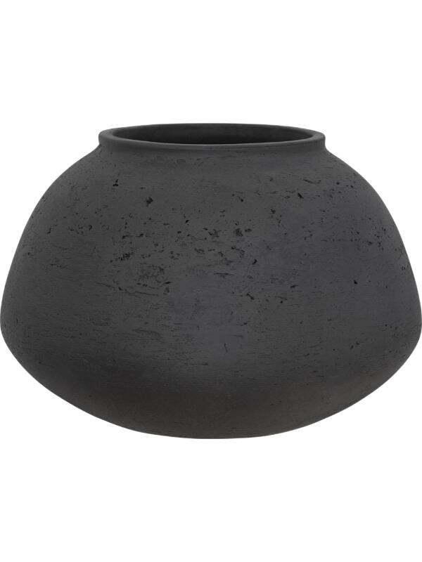 Кашпо Rough imara l black washed D24 H16 см
