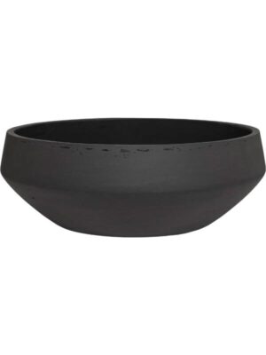 Кашпо Rough madu m black washed D36 H12.5 см