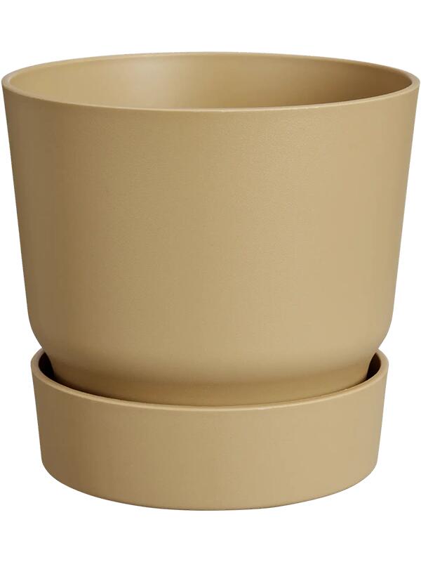 Кашпо с поддоном Greenville round golden sand D16 H15 см