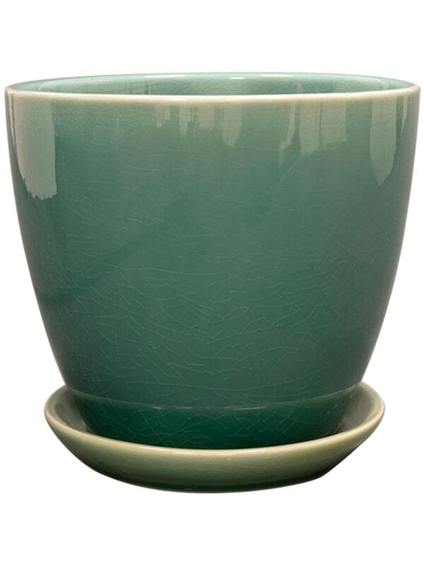 Кашпо с поддоном Rico pot with saucer sea green D14 H14 см