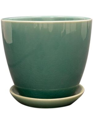 Кашпо с поддоном Rico pot with saucer sea green D17 H16 см