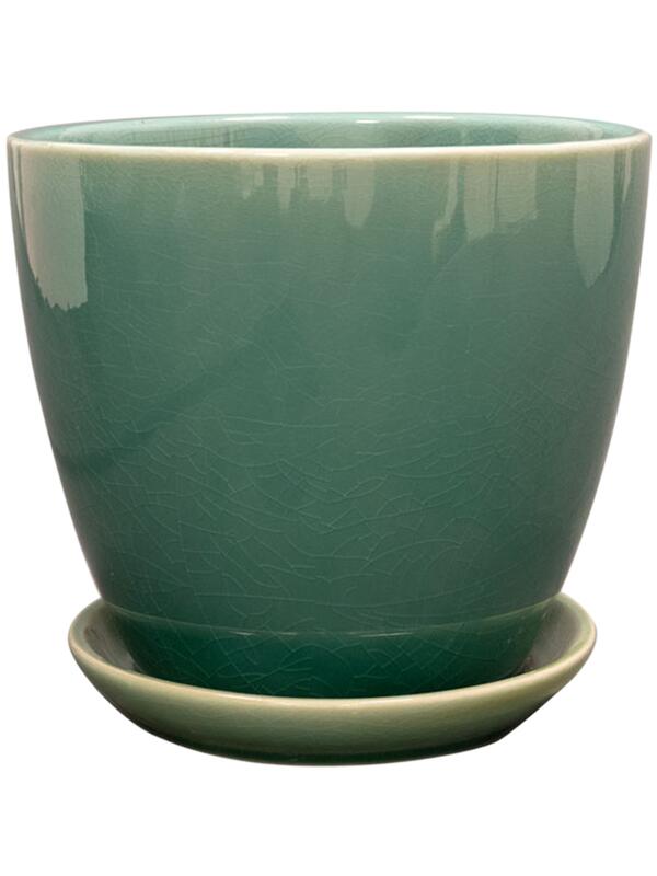 Кашпо с поддоном Rico pot with saucer sea green D17 H16 см