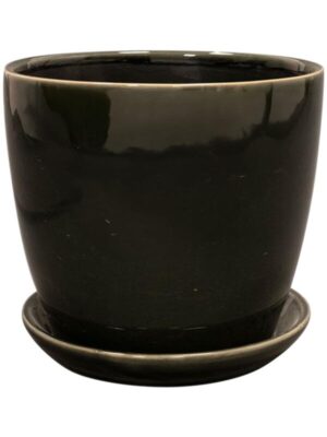 Кашпо с поддоном Rico pot with saucer shadow grey D14 H14 см