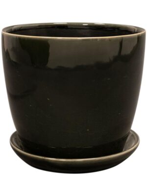 Кашпо с поддоном Rico pot with saucer shadow grey D17 H16 см