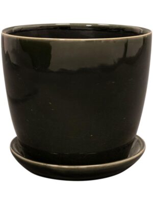 Кашпо с поддоном Rico pot with saucer shadow grey D20 H19 см