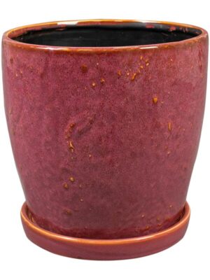 Кашпо с поддоном Vivi pot with saucer cherry D17 H16 см