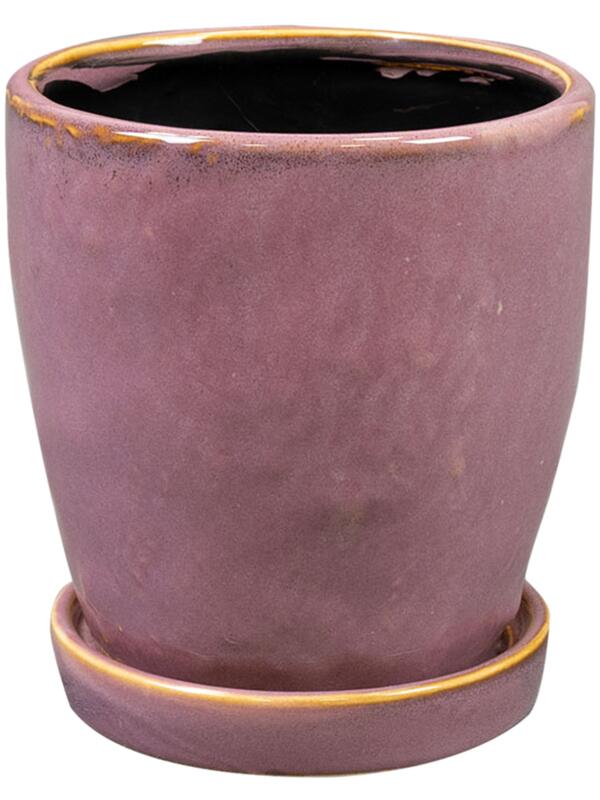 Кашпо с поддоном Vivi pot with saucer mauve D14 H14 см