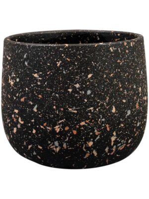 Кашпо Tina pot terrazo black D15 H13 см