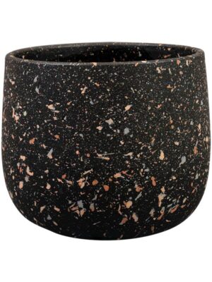 Кашпо Tina pot terrazo black D18 H15 см