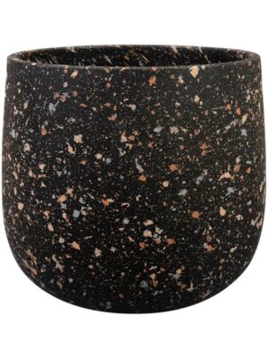 Кашпо Tina pot terrazo black D21 H17 см