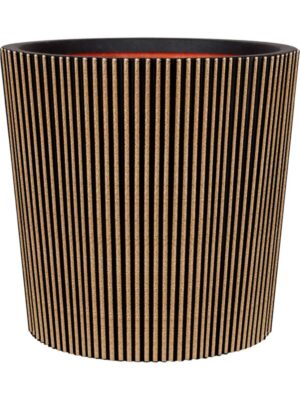 Кашпо Capi nature groove nl vase conical black gold D36 H34 см