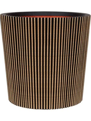 Кашпо Capi nature groove nl vase conical black gold D45 H41 см