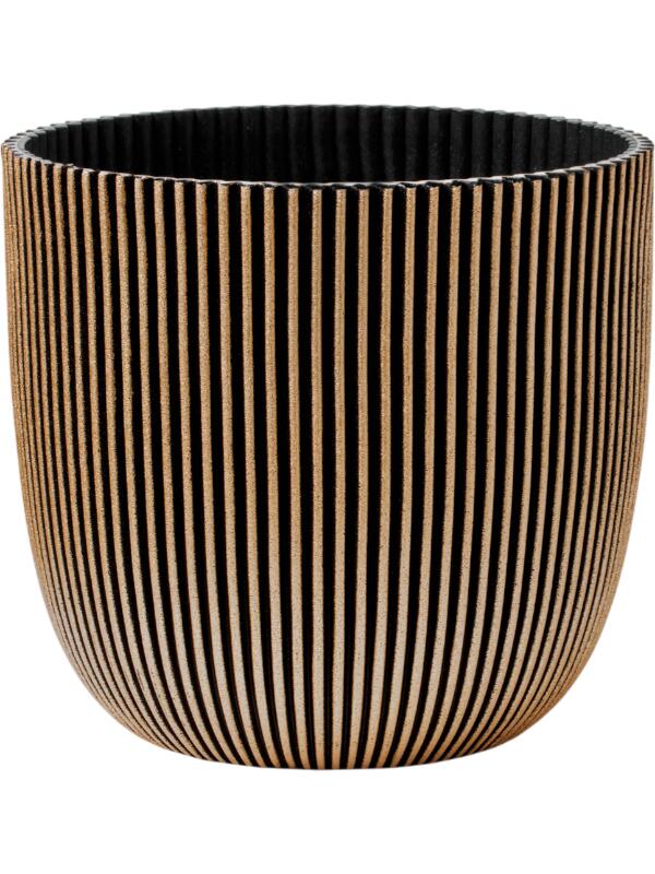 Кашпо Capi nature groove made with planter ball black gold D28 H27 см