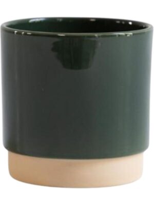 Кашпо Eno duo pot shiny dark green D16 H16 см