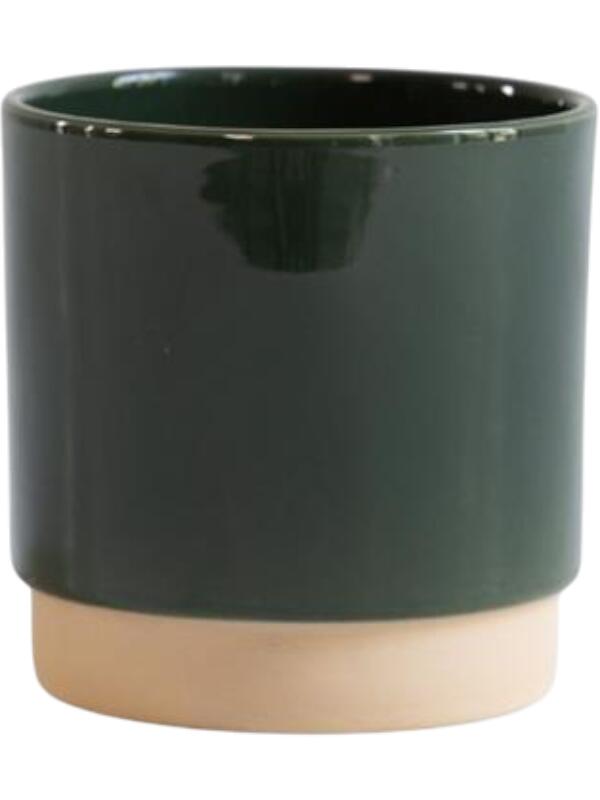 Кашпо Eno duo pot shiny dark green D16 H16 см
