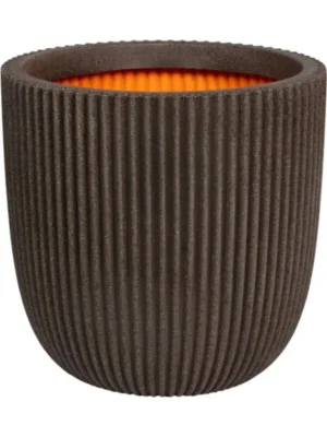 Кашпо Capi roots groove planter ball dark brown D35 H34 см