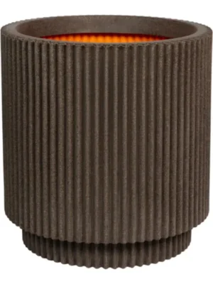 Кашпо Capi roots groove vase cylinder dark brown D43 H46 см