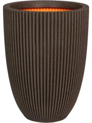 Кашпо Capi roots groove vase elegant low dark brown D34 H46 см