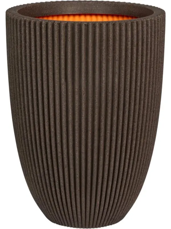 Кашпо Capi roots groove vase elegant low dark brown D34 H46 см