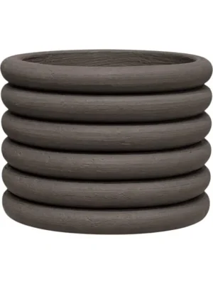 Кашпо Texture milo low l ribbed brown D40.5 H26 см
