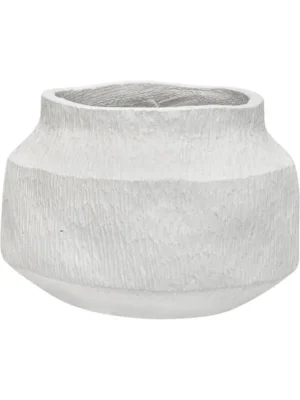 Кашпо Organic flow low s cloud white D38 H24.5 см